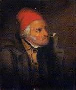 Cornelius Krieghoff 'Man With Red Hat and Pipe' oil painting